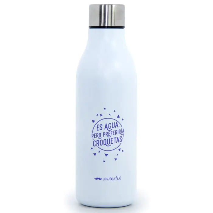 Botella termo - Es agua, pero preferiría croquetas - Blanco