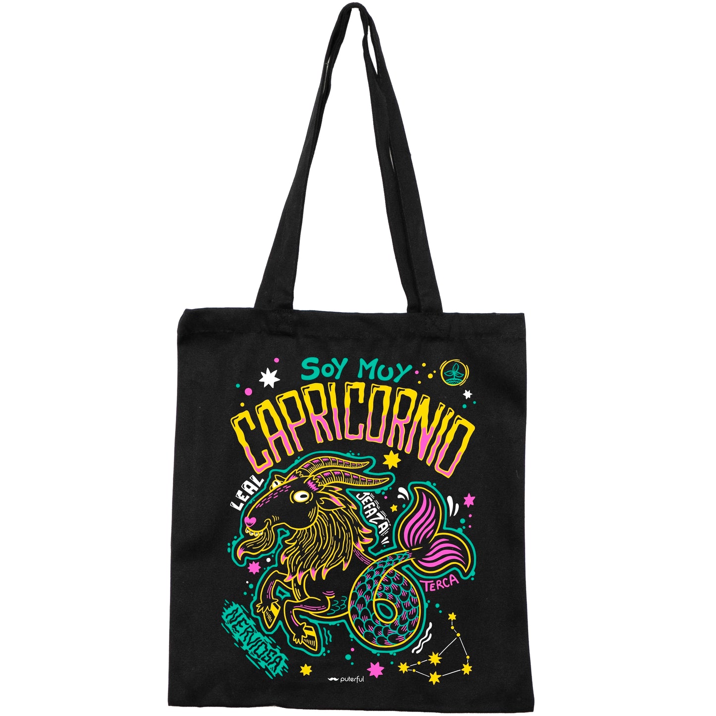 Tote Bag Negra - Capricornio