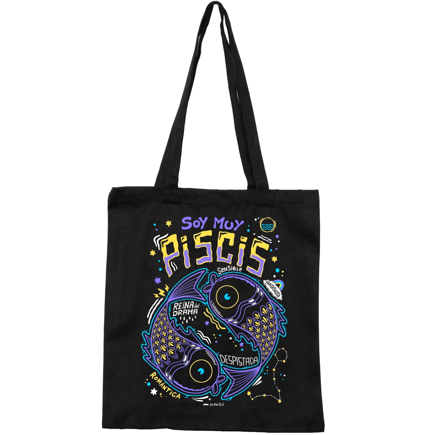 Tote Bag Negra - Piscis