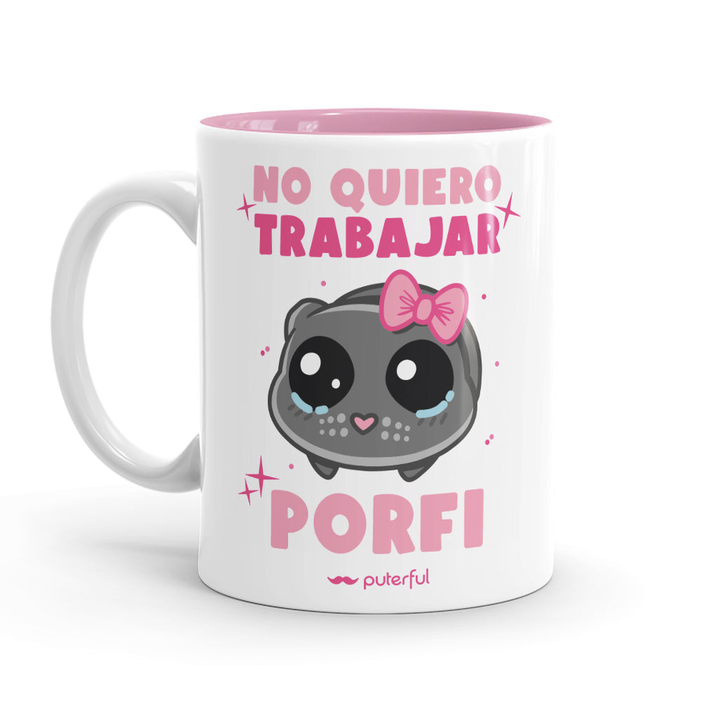 Taza Pink – Coquette – No quiero trabajar, porfi
