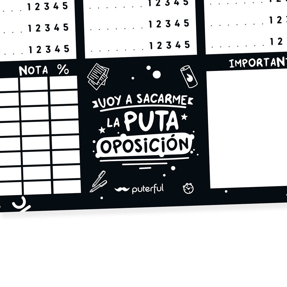 Planificador semanal - Oposición Míminal