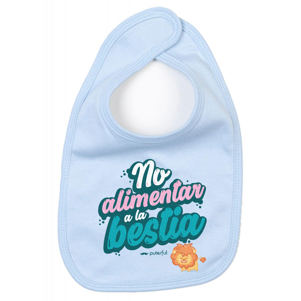 Babero celeste - No alimentar a la bestia