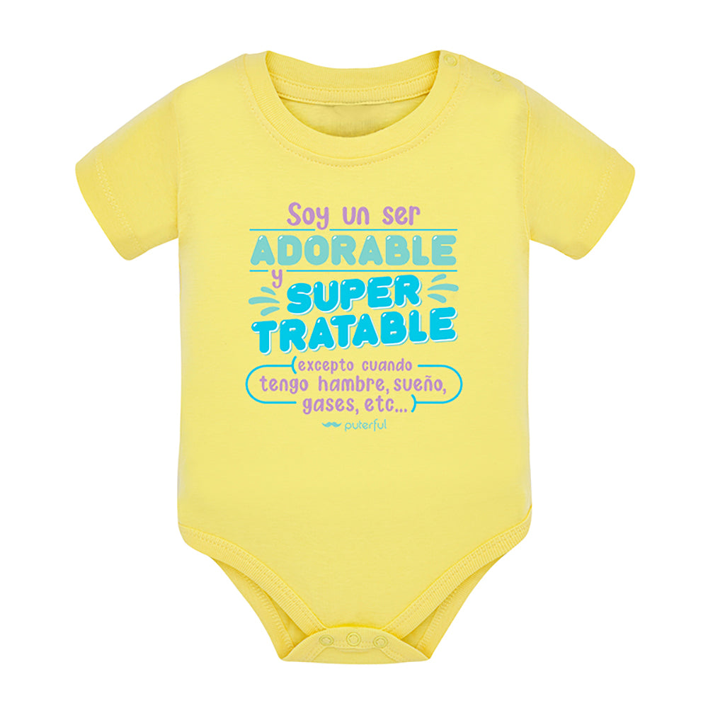 Body manga corta - Ser adorable - amarillo