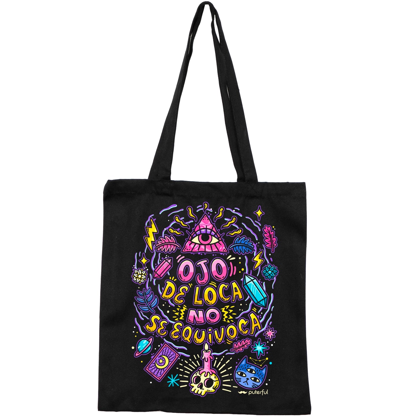 Tote Bag Negra - Ojo de loca