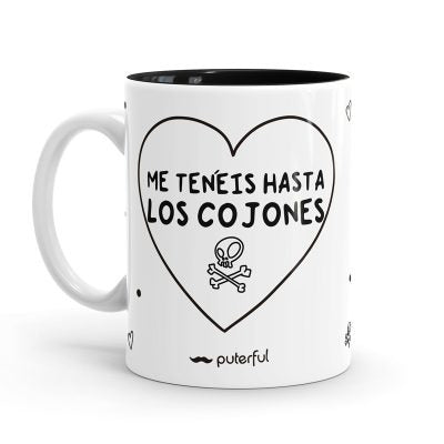 Taza Minimal – Me tenéis hasta los cojones