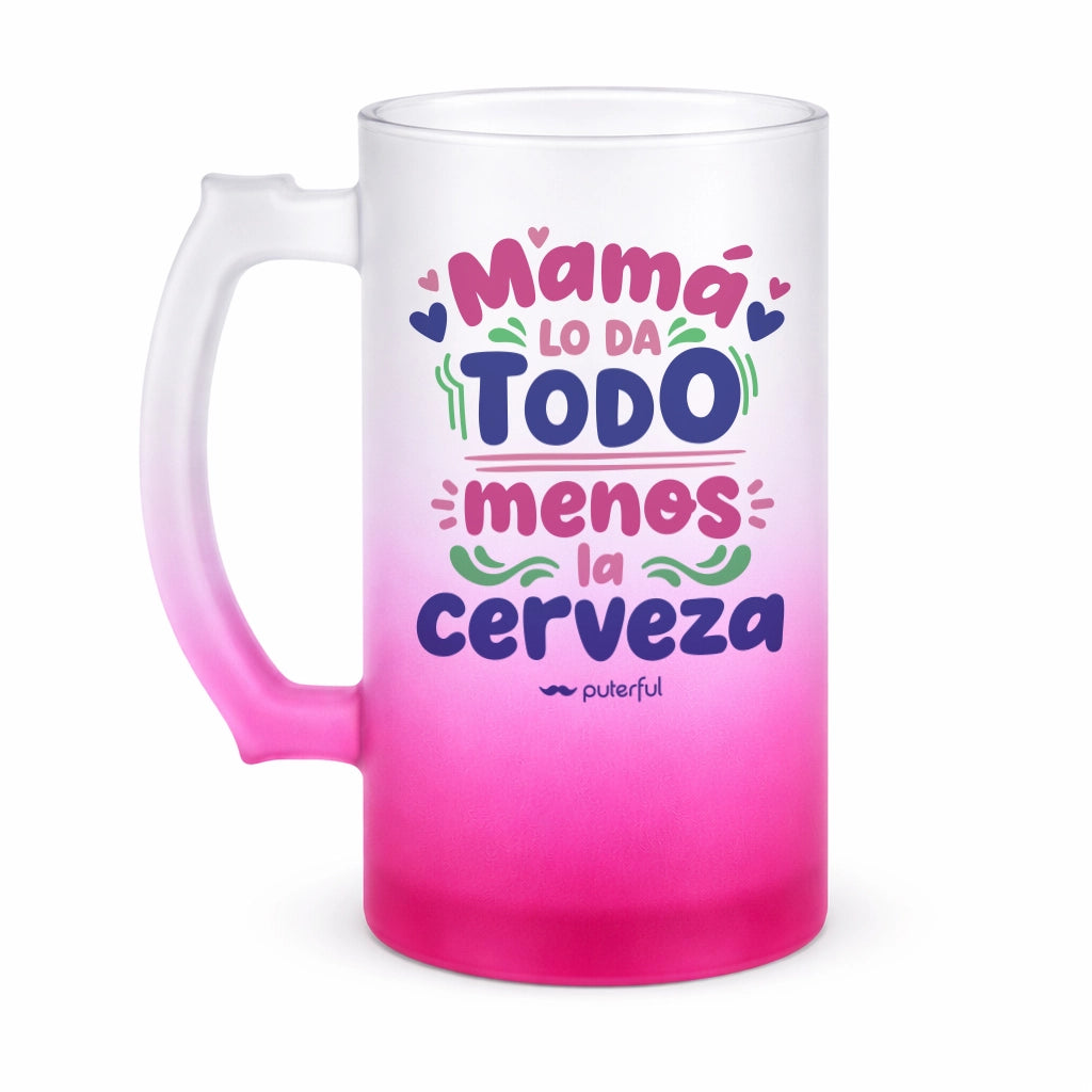 Jarra Cerveza 500ml Rosa – Mamá lo da todo
