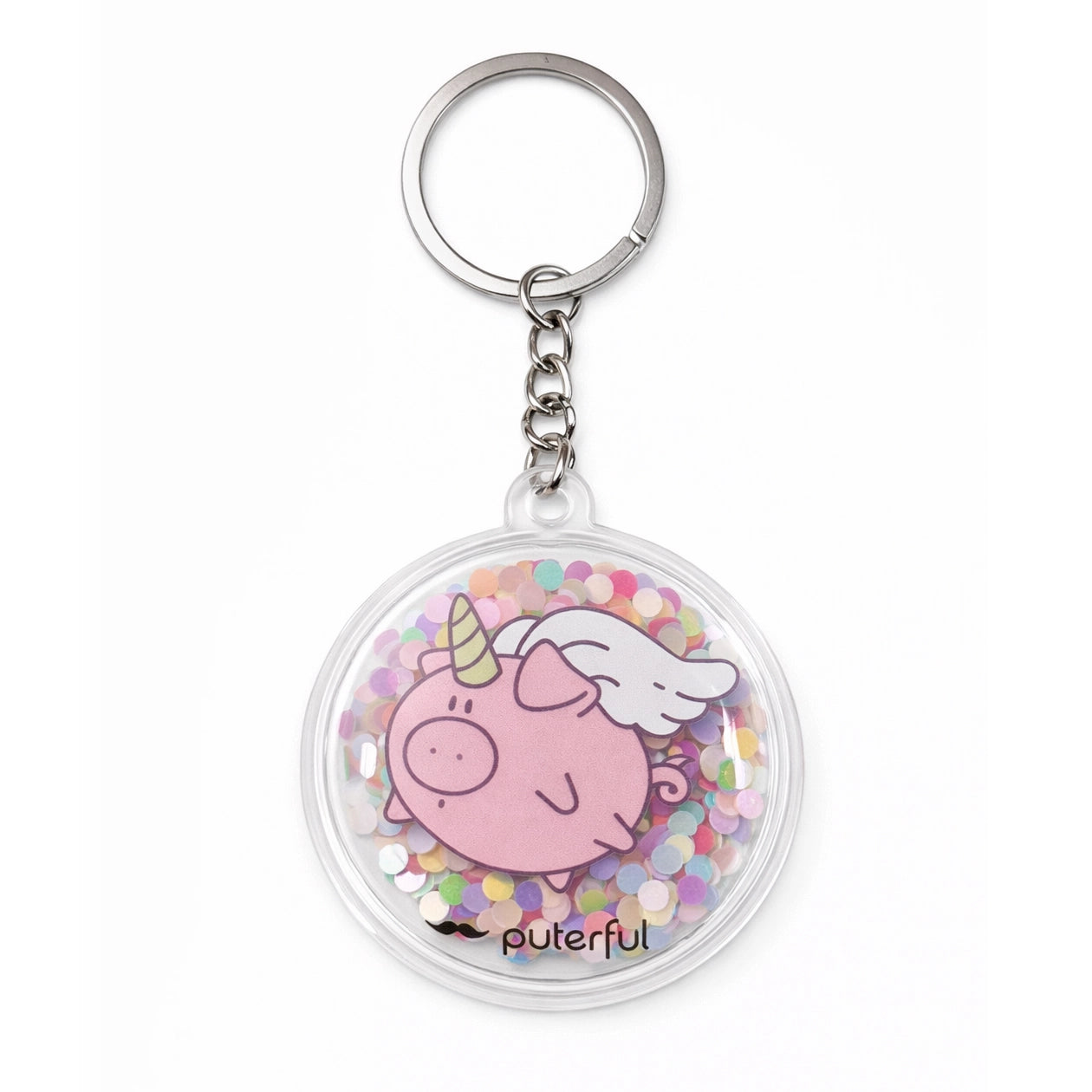 Llavero glitter Cerdicornio