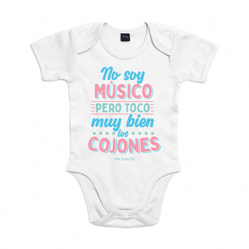 Body manga corta - No soy músico - Blanco