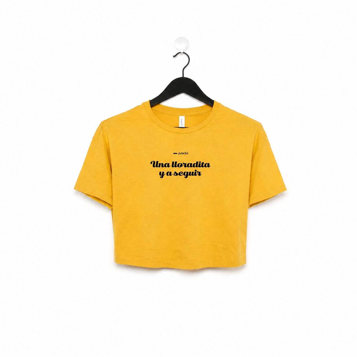 Camiseta crop top - Una lloradita - Amarilla