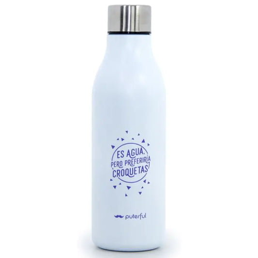 Botella termo - Es agua, pero preferiría croquetas - Blanco