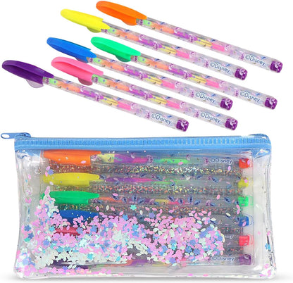 Set de 6 bolígrafos de gel Stitch con purpurina