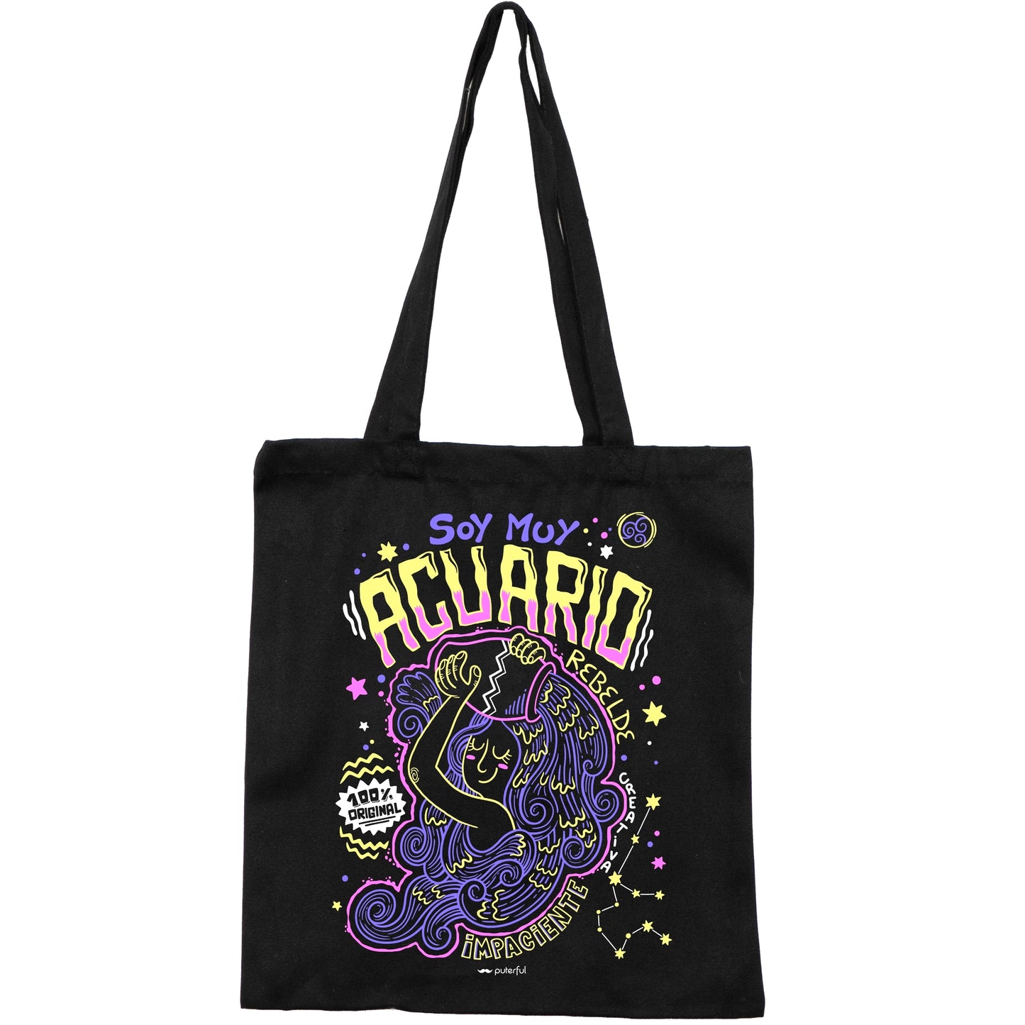 Tote Bag Negra - Acuario