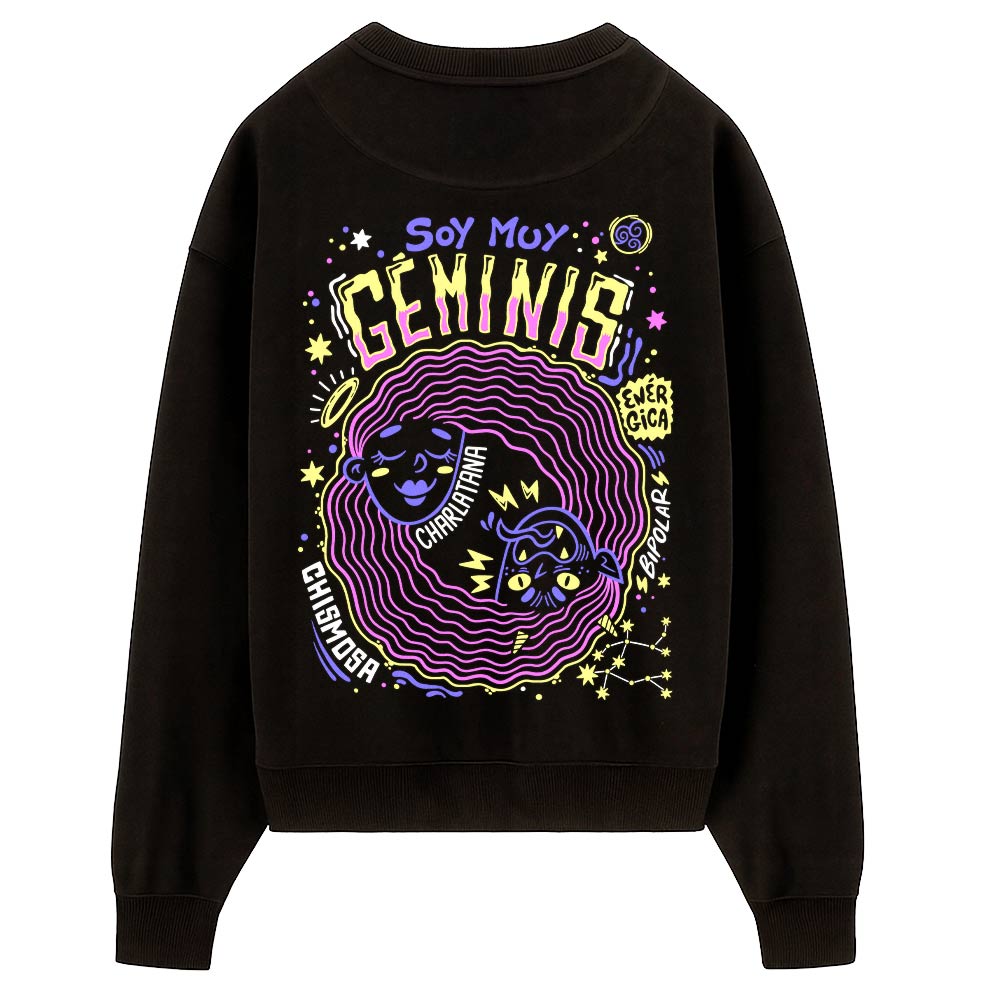 Sudadera PTFL Negra - ZODIACO Géminis