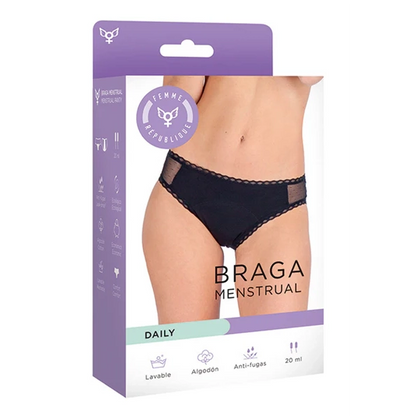 Braga Menstrual Negro DAILY