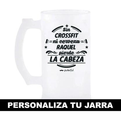 Jarra Cerveza 500ml Personalizable - Sin cerveza pierde la cabeza