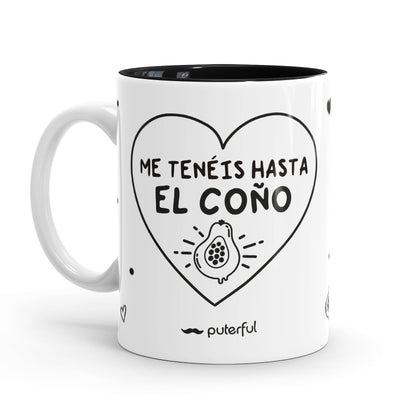 Taza Minimal – Me tenéis hasta el coño