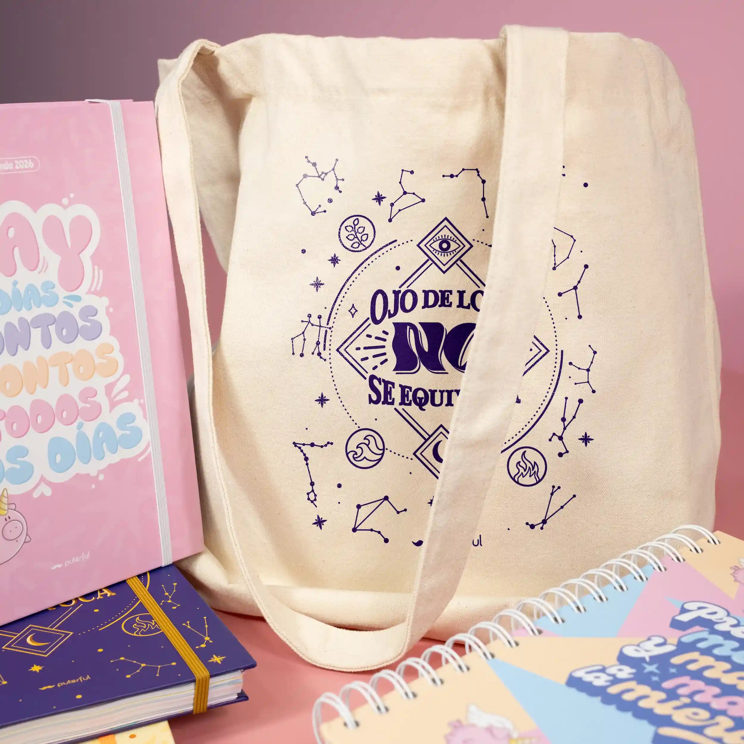 Pack – Agenda anual 2026 + Bolsa – Ojo de loca