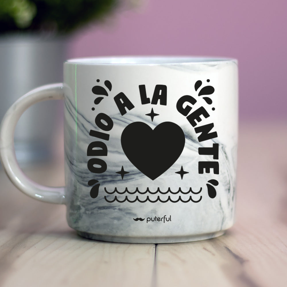 Taza marmolada Negra – Odio a la gente