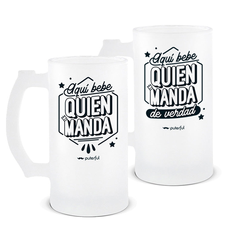 Set de Jarras de Cerveza 500ml – Aquí bebe quien manda