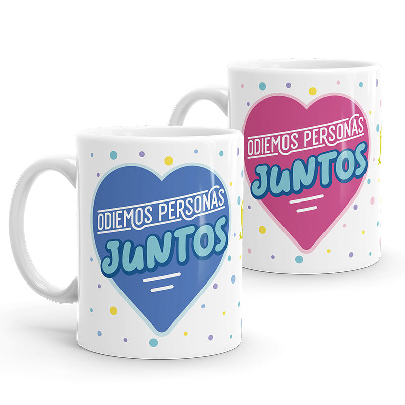 Set de tazas – Odiemos personas juntos rosa/azul