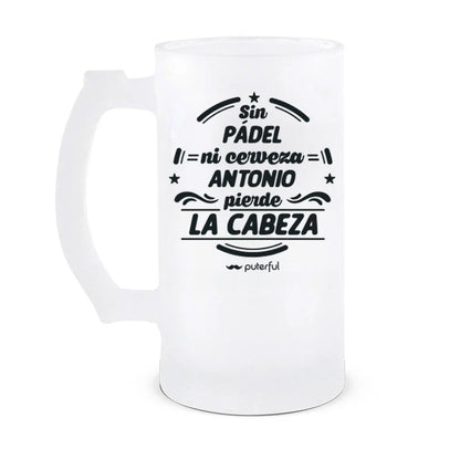 Jarra Cerveza 500ml Personalizable - Sin cerveza pierde la cabeza