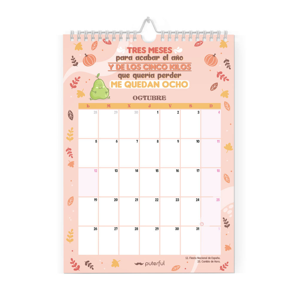 Calendario de pared 2026 – Necesito seis meses de vacaciones dos veces al año