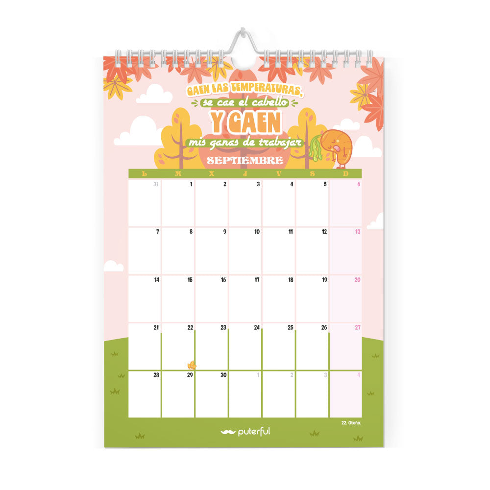 Calendario de pared 2026 – Necesito seis meses de vacaciones dos veces al año