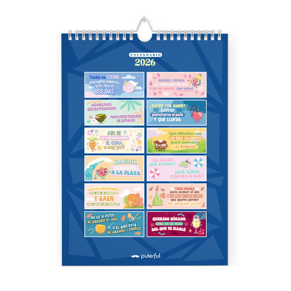 Calendario de pared 2026 – Necesito seis meses de vacaciones dos veces al año