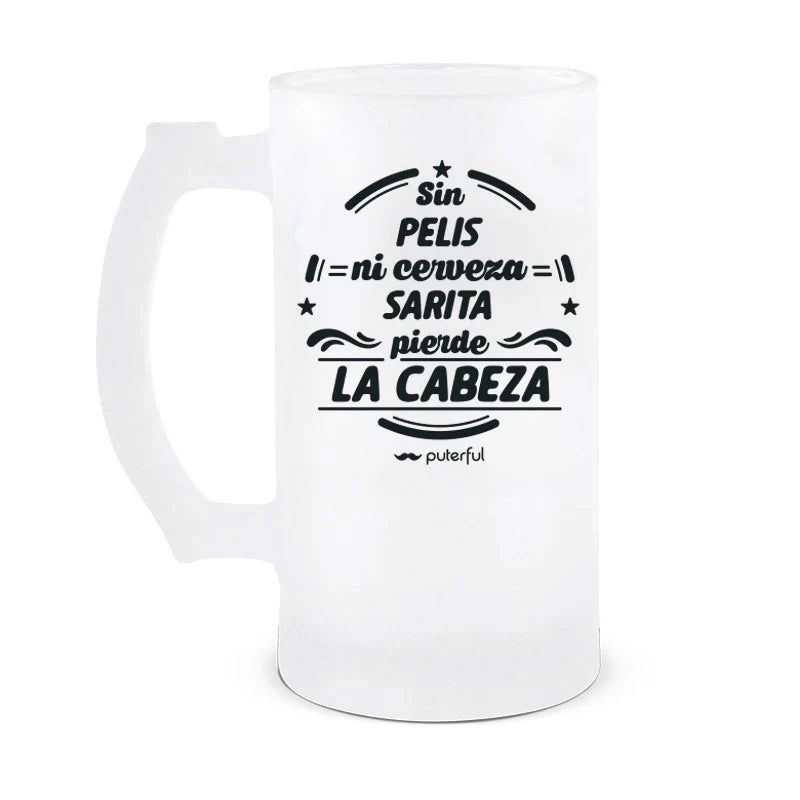 Jarra Cerveza 500ml Personalizable - Sin cerveza pierde la cabeza
