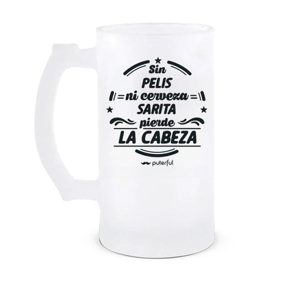 Jarra Cerveza 500ml Personalizable - Sin cerveza pierde la cabeza