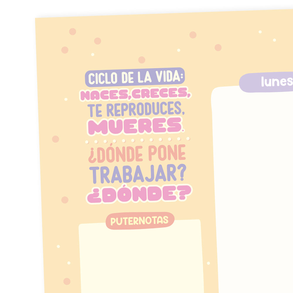 Planificador Apaisado- Ciclo de la vida