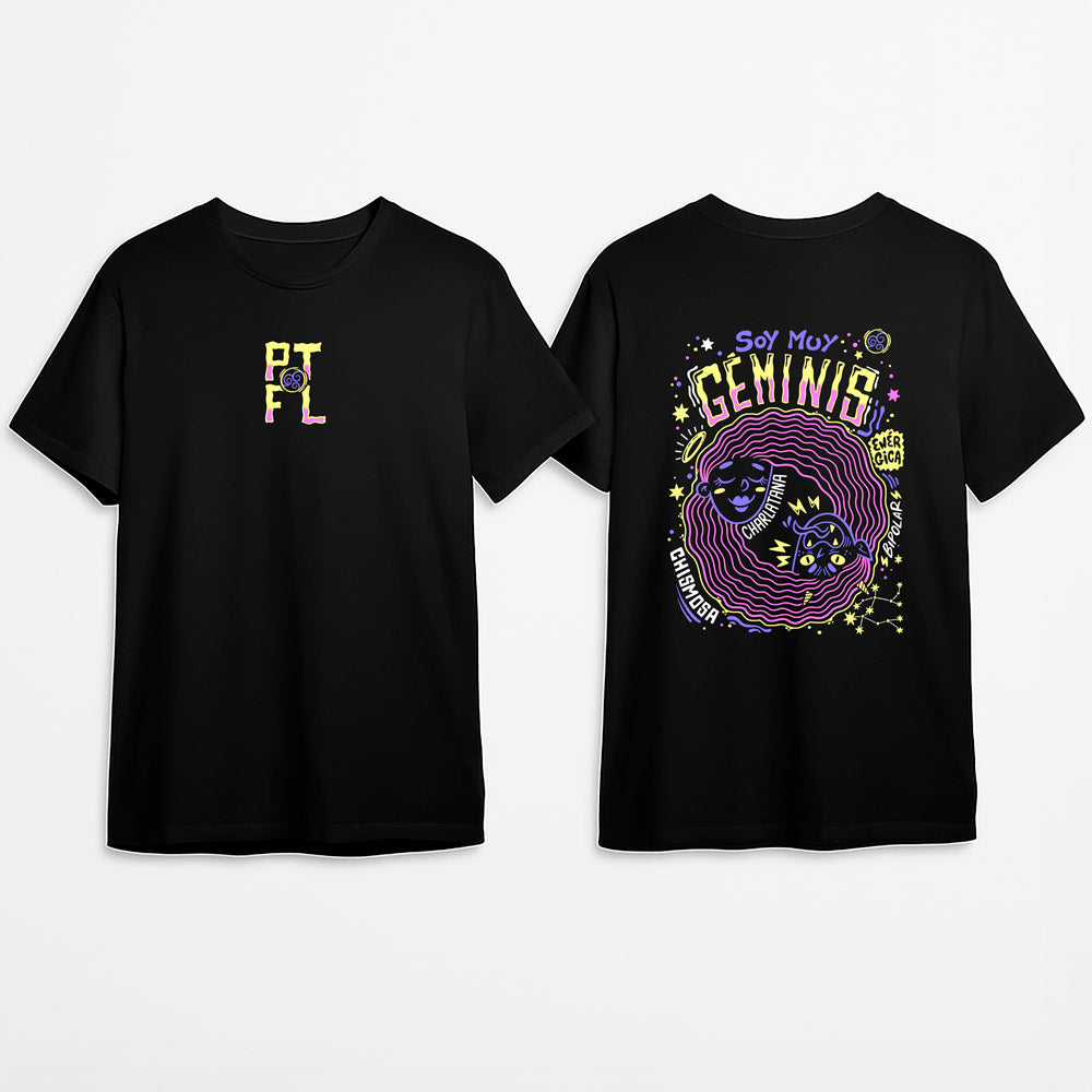 Camiseta PTFL Negra – ZODIACO Géminis