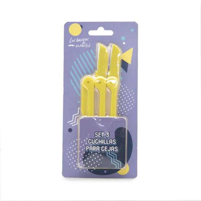 Set 3 cuchillas para cejas - Amarillo