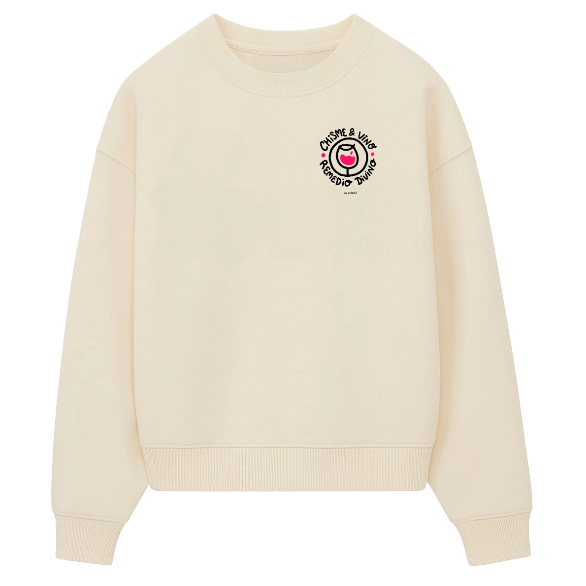 Sudadera Crema - Chisme y Vino