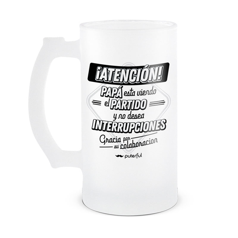 Jarra Cerveza 500ml – Papá está viendo el partido