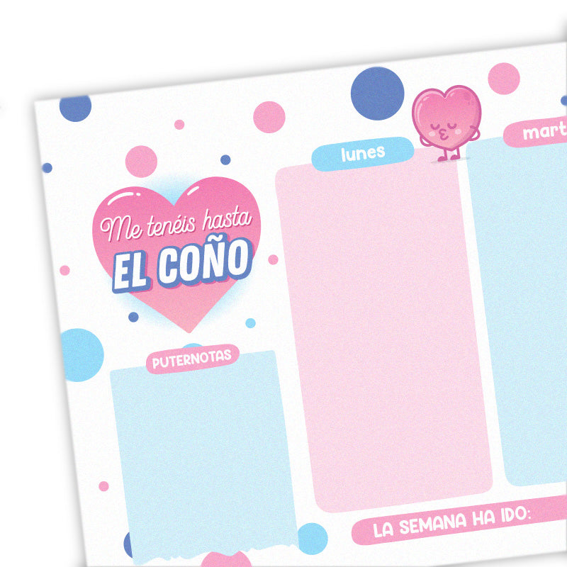 Planificador Apaisado- Me tenéis hasta el coño