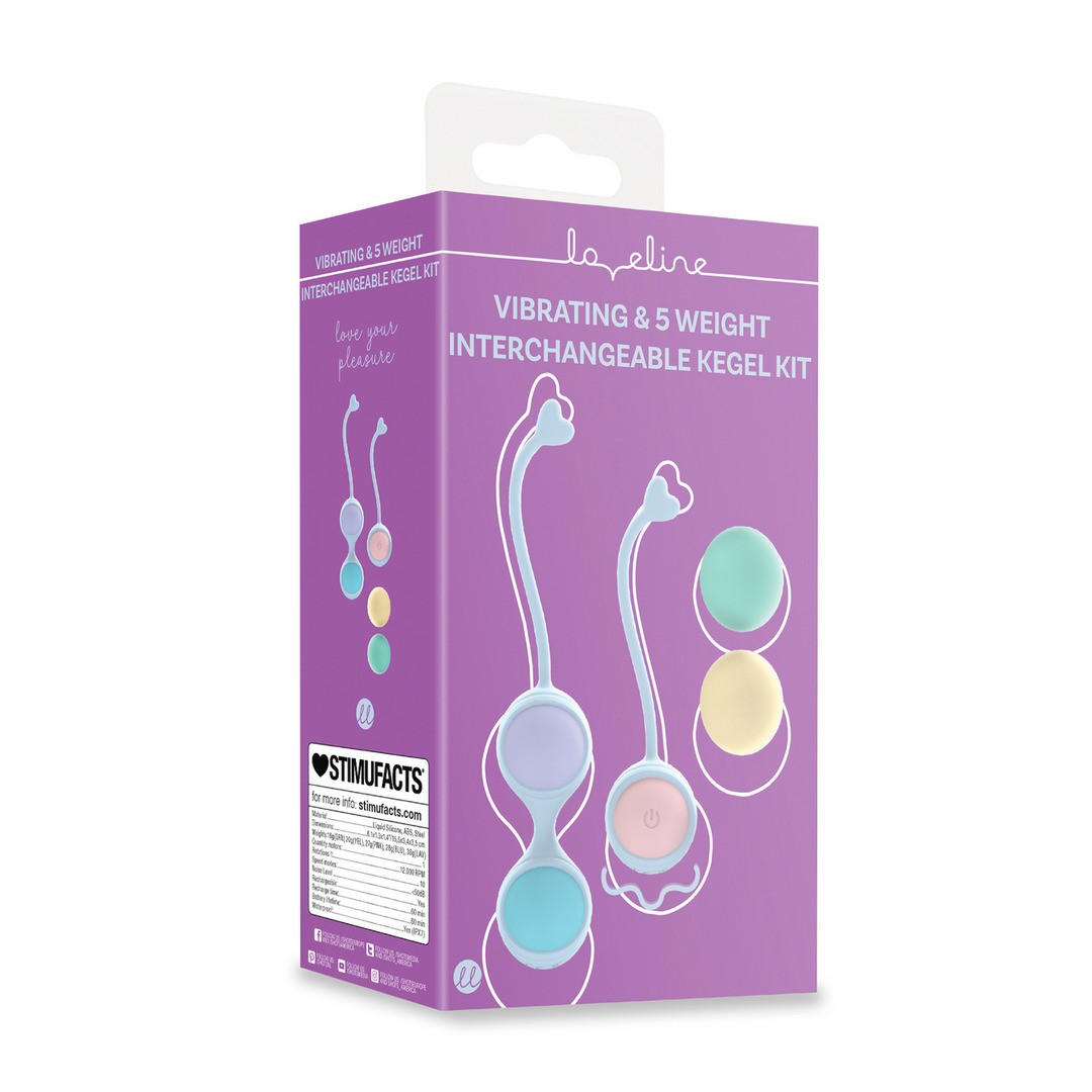 Loveline - Kit de Kegel Vibrador con 5 Pesos Intercambiables y Control Remoto