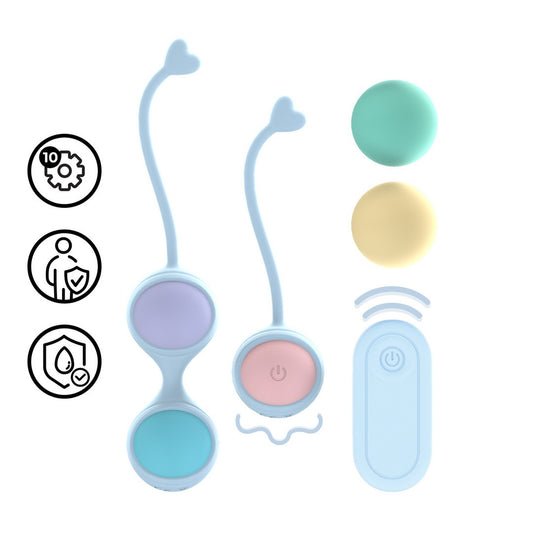 Loveline - Kit de Kegel Vibrador con 5 Pesos Intercambiables y Control Remoto