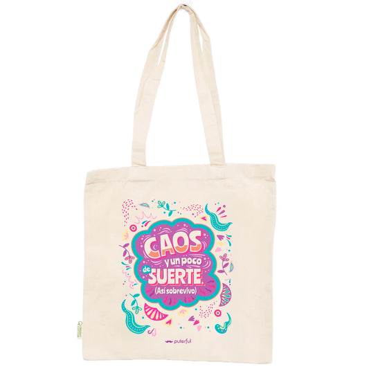Tote bag Natural - Caos y un poco de suerte