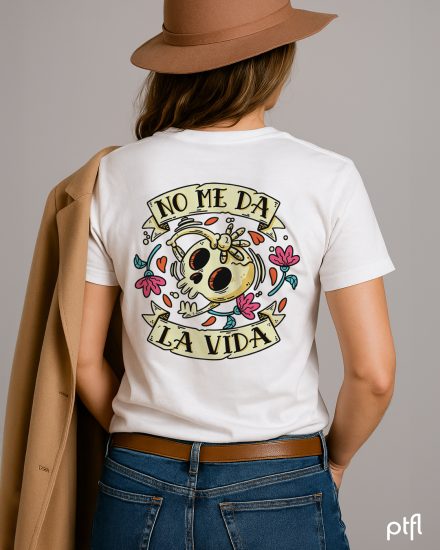 Camiseta PTFL - No me da la vida - Blanco