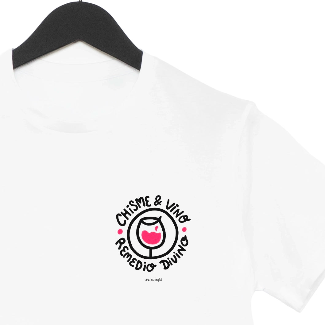 Camiseta Blanca - Chisme y vino