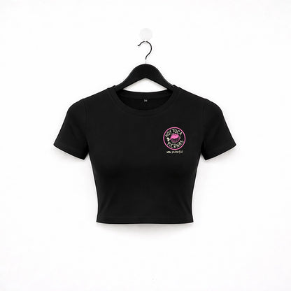 Camiseta crop top Gym - Hoy toca piernas - Negro