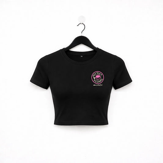 Camiseta crop top Gym - Hoy toca piernas - Negro