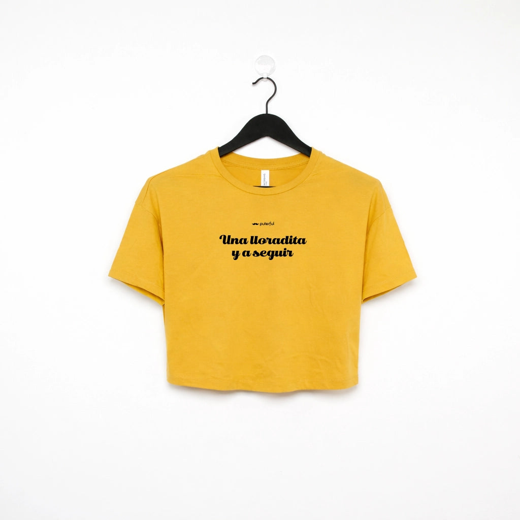 Camiseta crop top - Una lloradita - Amarilla