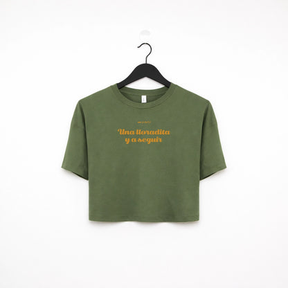 Camiseta crop top - Una lloradita - Verde