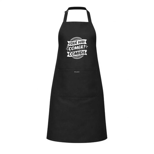 Delantal unisex Negro - ¿Qué hay de comer? comida
