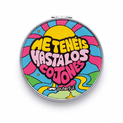Espejo doble de bolso - Me tenéis hasta los cojones