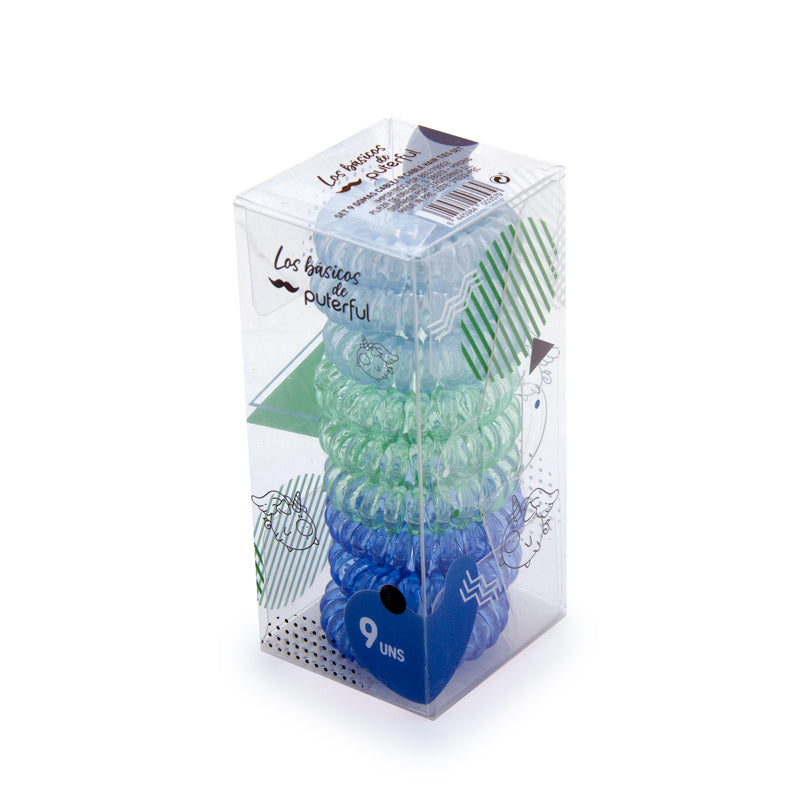 Set de 9 gomas cable - Azul