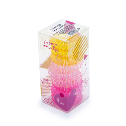 Set de 9 gomas cable - Rosa