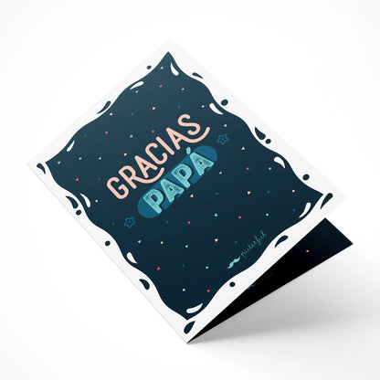 Tarjeta - Gracias papá Azul Marino